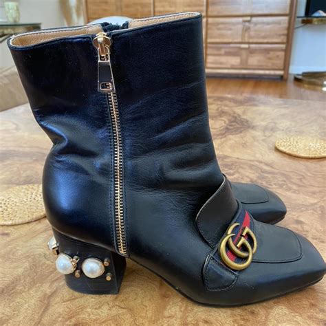 gucci heeled boots|gucci boots embellished.